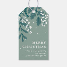 Etiqueta de regalo de Navidades verdes de Eucalypt