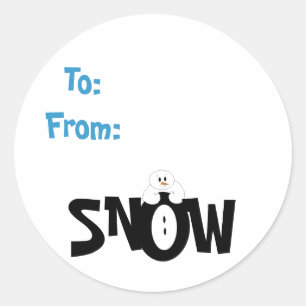 Etiqueta de regalo de nieve