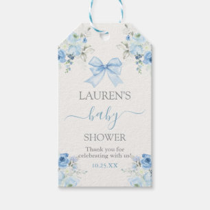 Etiqueta de regalo de niño Baby Shower Bow Bear Pi