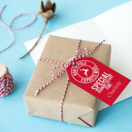 Etiqueta de regalo de nombre de entrega del Polo N