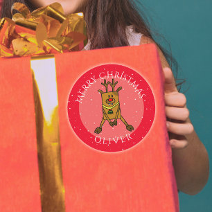 Etiqueta de regalo de nombre de niño de Navidades