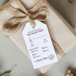 Etiqueta de regalo de nombres de Navidades Magenta