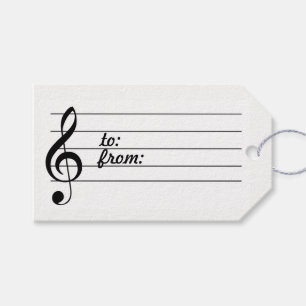 Etiqueta de regalo de nota musical