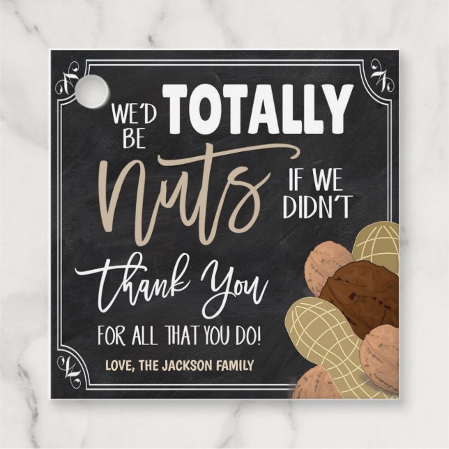 Etiqueta de regalo de nueces (Anverso)