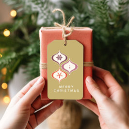 Etiqueta de regalo de ornamento de copos de nieve