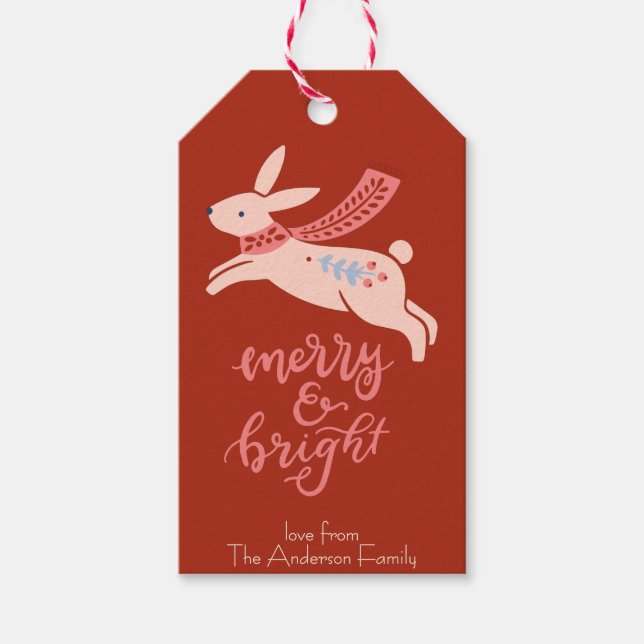 Etiqueta de regalo de Ornamentos de Navidad de Art (Anverso)