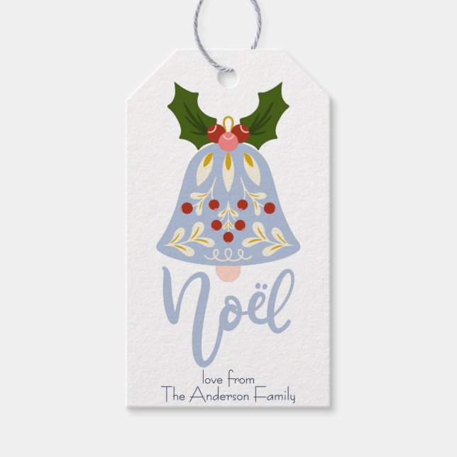 Etiqueta de regalo de Ornamentos de Navidad de Art (Anverso)