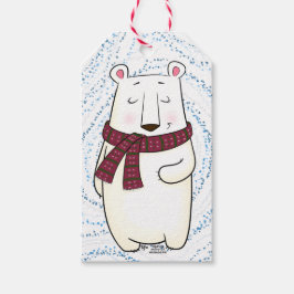 Etiqueta de regalo de oso polar