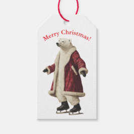 ETIQUETA DE REGALO DE OSO POLAR DE NAVIDAD