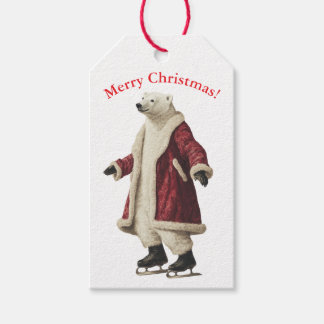 ETIQUETA DE REGALO DE OSO POLAR DE NAVIDAD