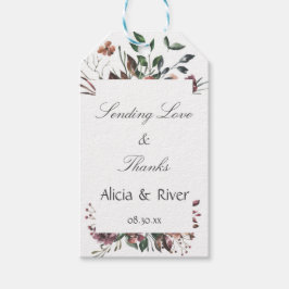 Etiqueta de regalo de otoño floral rústico de caíd