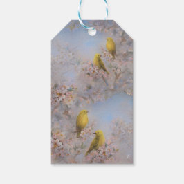 Etiqueta de regalo de pájaro amarillo