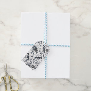 Etiqueta De Regalo De Pájaro Gris Carbón Toile