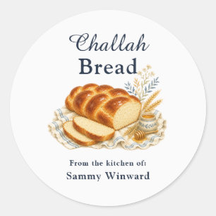 Etiqueta de regalo de pan Challah casero
