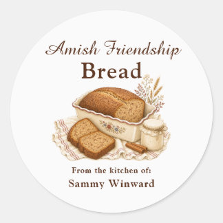 Etiqueta de regalo de pan de amistad Amish casero