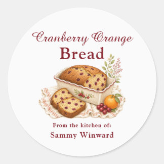 Etiqueta de regalo de pan de arándano y naranja ca