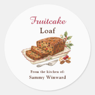 Etiqueta de regalo de pan de frutas para Navidad