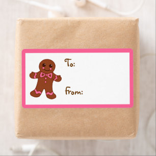 Etiqueta de regalo de pan de jengibre
