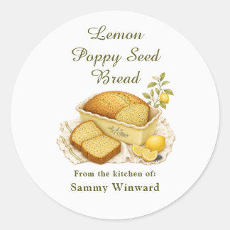 Etiqueta de regalo de pan de limón y semillas de a