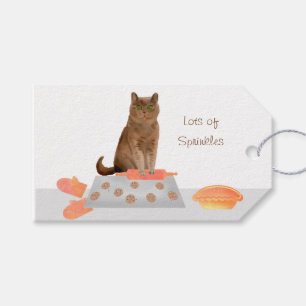 Etiqueta de regalo de panadería casera de gato mar