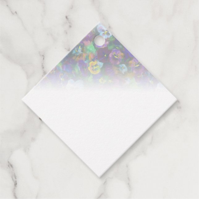 Etiqueta de regalo de pansies [púrpura] (Anverso)