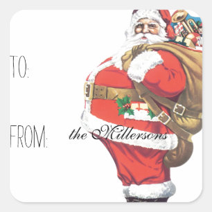 Etiqueta de regalo de Papá Noel