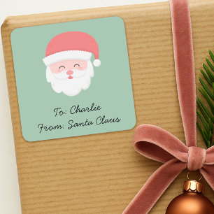 Etiqueta de regalo de Papá Noel adorable Pegatin