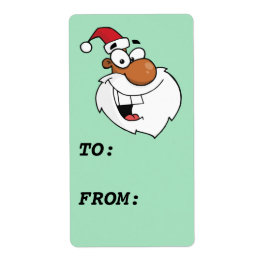 Etiqueta de regalo de Papá Noel negro travieso