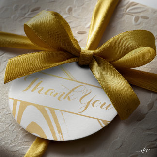 Etiqueta de regalo de papel de aluminio dorado de