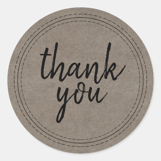Etiqueta De Regalo De Papel Kraft Chic Script Grac (Anverso)