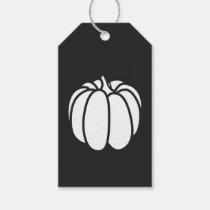 Etiqueta de regalo de Parche de Calabaza en Negro