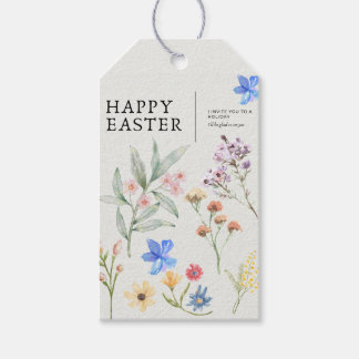 Etiqueta de regalo de Pascua floral elegante