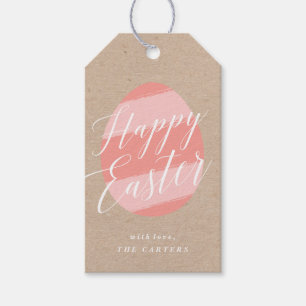 Etiqueta de regalo de Pascua para huevo pintado