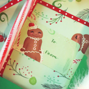 Etiqueta de regalo de Pegatina verde del hombre de