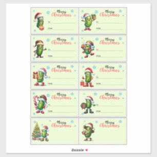 Etiqueta de regalo de pepino de Navidad Sticker Sh