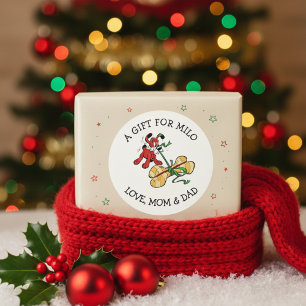 Etiqueta de regalo de perro adorable para niños