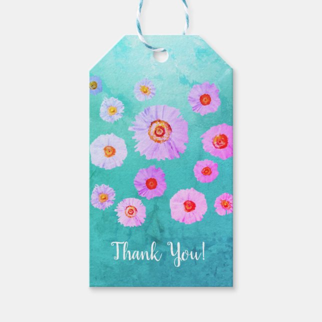 Etiqueta de regalo de Personalizado Daisies (Anverso)