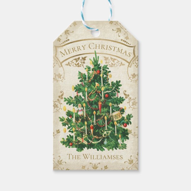 Etiqueta de regalo de Personalizado de árbol de na (Anverso)