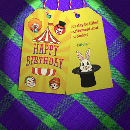Etiqueta de regalo de Personalizado de circo super