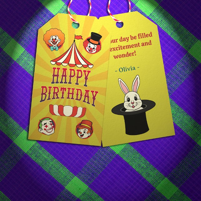 Etiqueta de regalo de Personalizado de circo super (Subido por el creador)