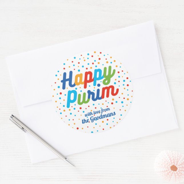 Etiqueta de regalo de personalizado Purim (Sobre)