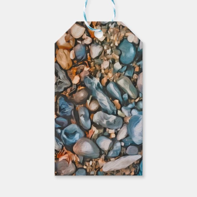 Etiqueta de regalo de piedra costera (Anverso)