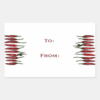 Etiqueta de regalo de pimientos picantes rojos