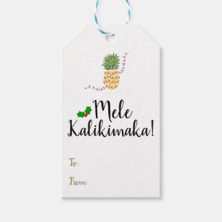 Etiqueta de regalo de piña Mele Kalikimaka