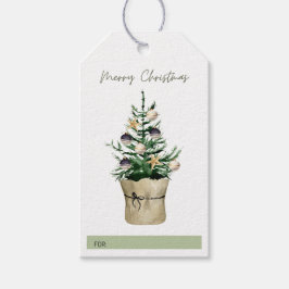 Etiqueta de regalo de planta de árbol de Navidad