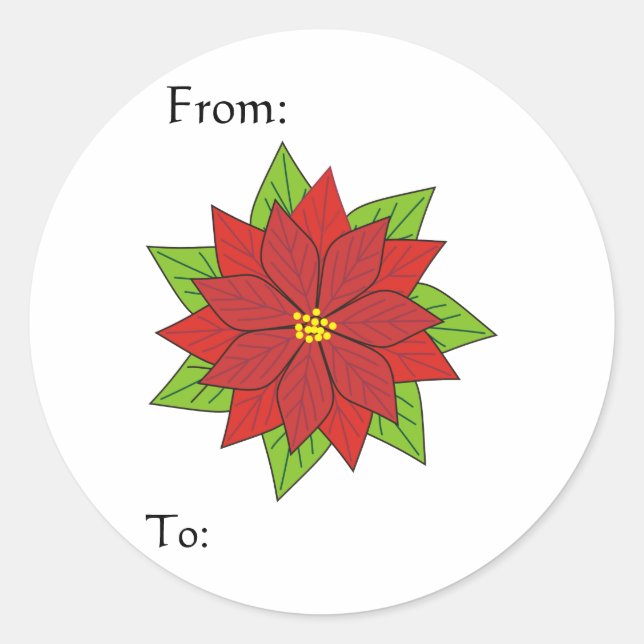 Etiqueta de regalo de Poinsettia (Anverso)