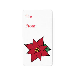 Etiqueta de regalo de Poinsettia para navidades
