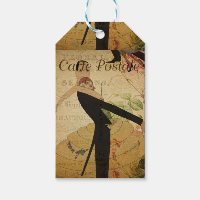 Etiqueta de regalo de postal francesa (Anverso)