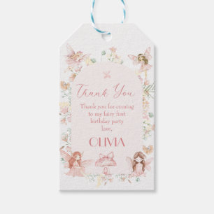 Etiqueta de regalo de primer cumpleaños de hadas r