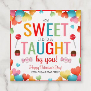 Etiqueta de regalo de profesor de San Valentín